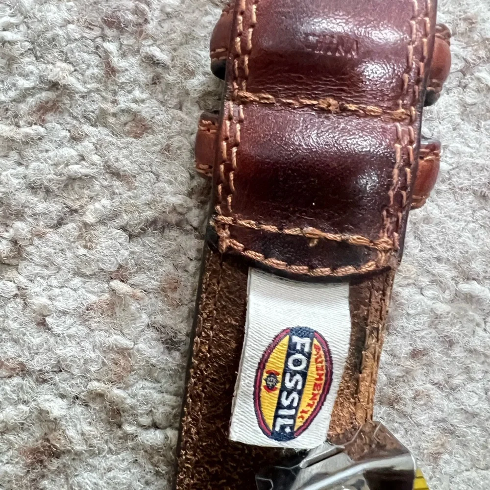 Fossil brown distressed Leather‎ Belt Mens Medium l Work Rugged Utility IGrunge